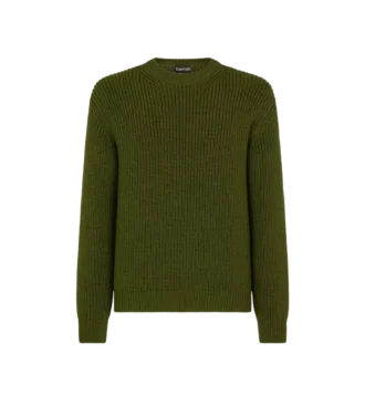 Cardigan corto in lana merino con collo a giro