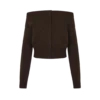 Cardigan corto in morbido cashmere con scollo aperto