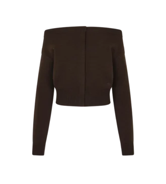 Cardigan corto in morbido cashmere con scollo aperto