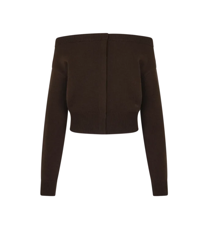Cardigan corto in morbido cashmere con scollo aperto