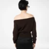 Cardigan corto in morbido cashmere con scollo aperto