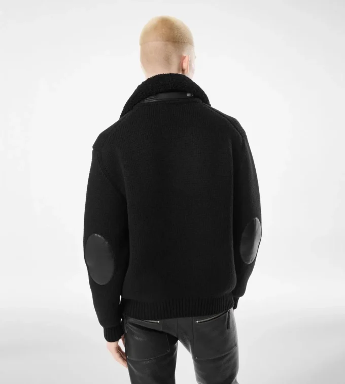 Cardigan in cashmere con collo in shearling Cardigan in cashmere con collo in shearling