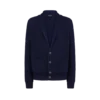 Cardigan in cotone e seta con collo a scialle