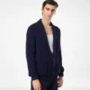 Cardigan in cotone e seta con collo a scialle