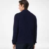 Cardigan in cotone e seta con collo a scialle