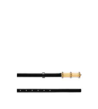 Cintura con cabochon in pelle effetto palmellato