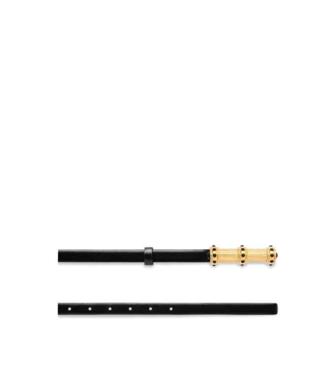 Cintura con cabochon in pelle effetto palmellato