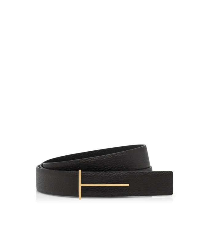 Cintura reversibile slim in pelle martellata