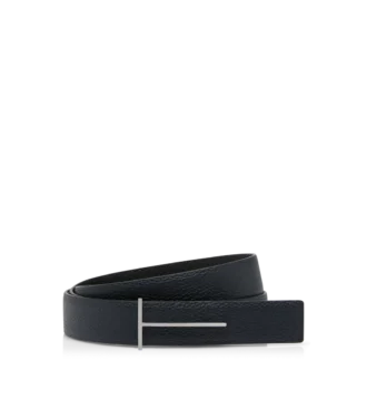 Cintura reversibile slim in pelle martellata