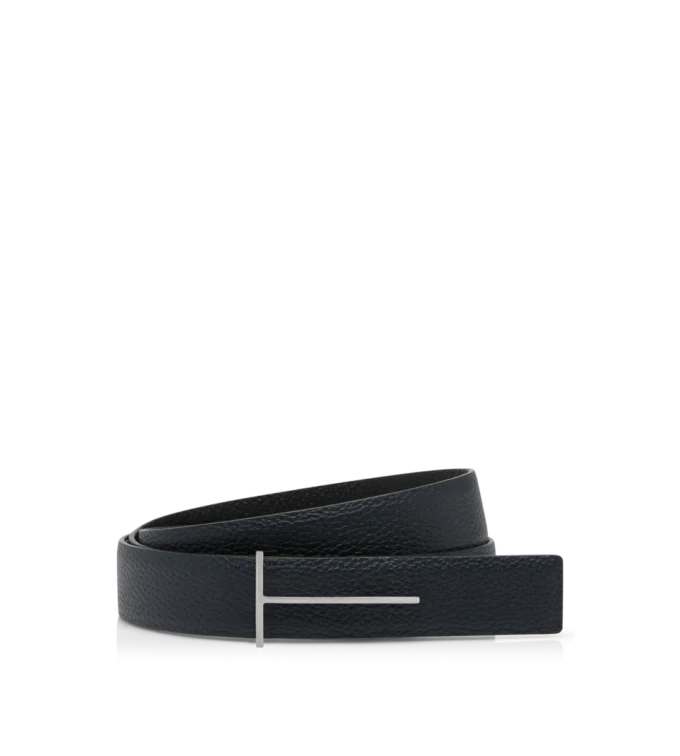 Cintura reversibile slim in pelle martellata
