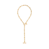 Collana Grace Lariat in ottone dorato vintage