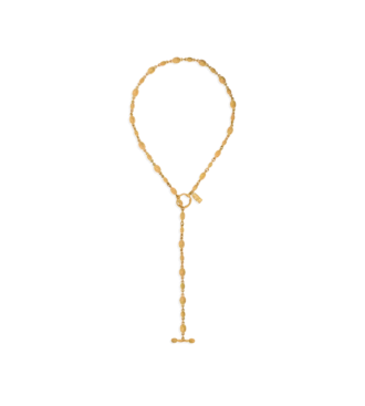 Collana Grace Lariat in ottone dorato vintage