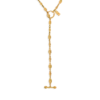 Collana Grace Lariat in ottone dorato vintage