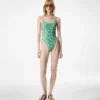 Costume da bagno con scollo rotondo profondo