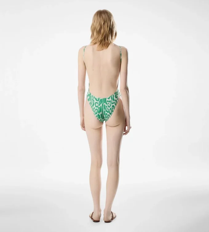 Costume da bagno con scollo rotondo profondo