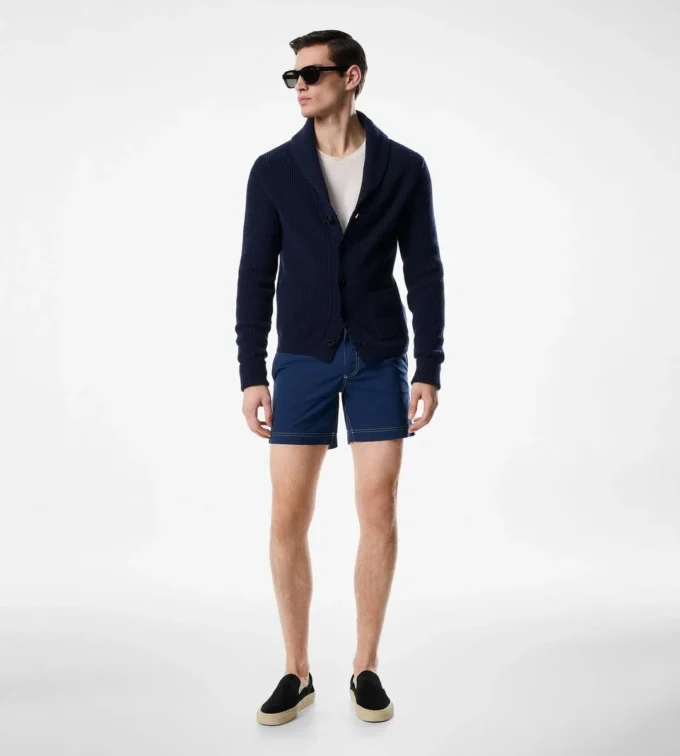 Costume da bagno corto in nylon a contrasto
