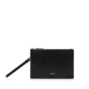 Custodia sottile minimal in pelle martellata con cinturino da polso