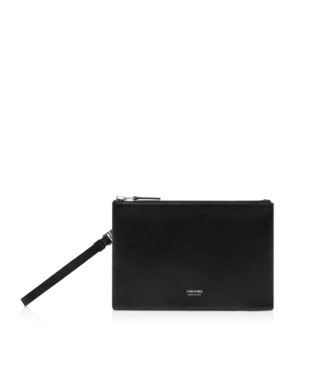 Custodia sottile minimal in pelle martellata con cinturino da polso