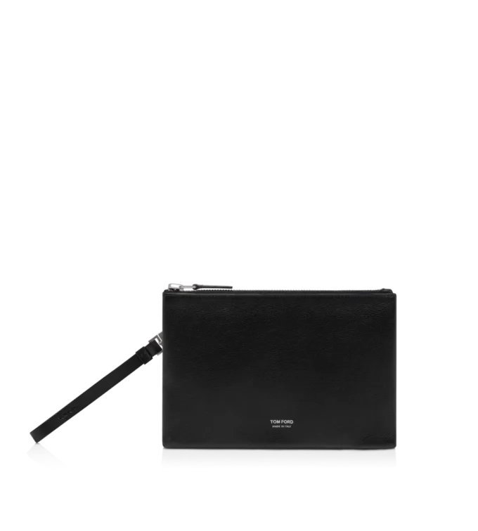 Custodia sottile minimal in pelle martellata con cinturino da polso