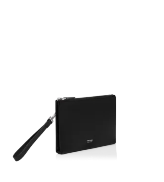 Custodia sottile minimal in pelle martellata con cinturino da polso