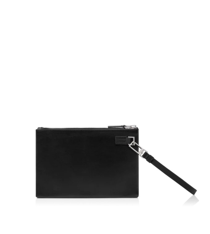 Custodia sottile minimal in pelle martellata con cinturino da polso