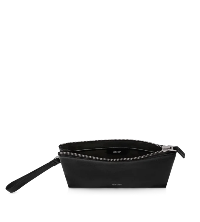 Custodia sottile minimal in pelle martellata con cinturino da polso
