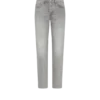 Denim grigio elasticizzato a vita alta