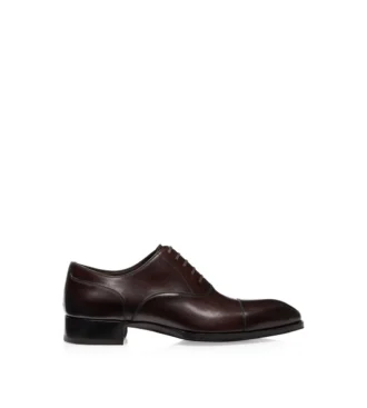 Elkan Lace Up in pelle brunita