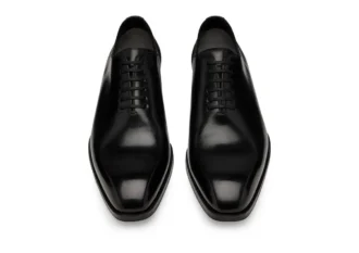 Elkan Lace Up in pelle brunita