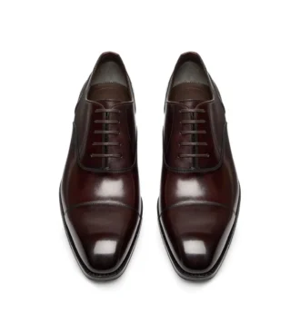 Elkan Lace Up in pelle brunita