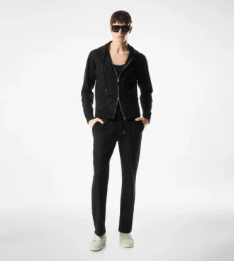 Felpa con cappuccio e zip in cashmere Felpa con cappuccio e zip in cashmere