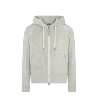 Felpa con cappuccio e zip in spugna
