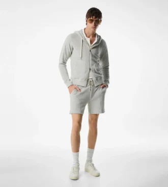 Felpa con cappuccio e zip in spugna