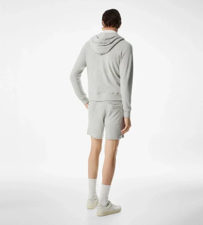 Felpa con cappuccio e zip in spugna