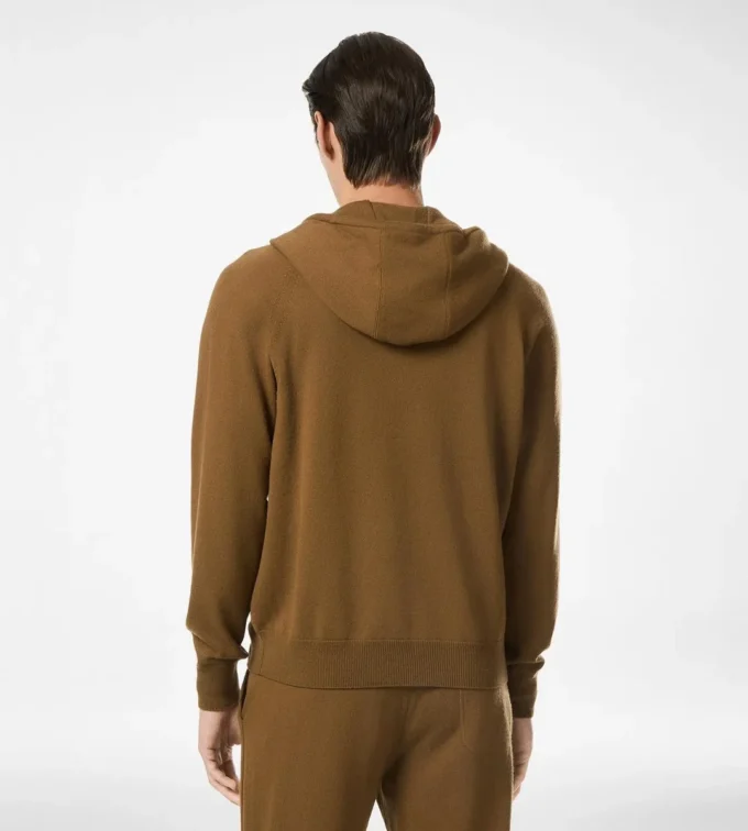 Felpa con cappuccio in cashmere merino