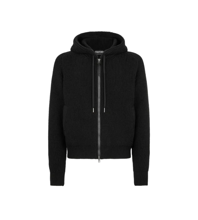 Felpa con cappuccio in maglia merino