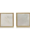 Gemelli quadrati in oro e perla