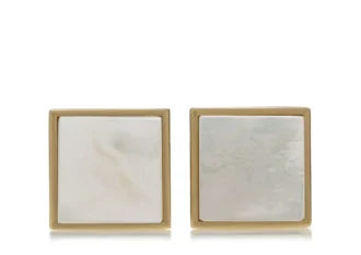 Gemelli quadrati in oro e perla