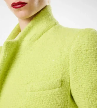 Giacca avvolgente in tweed misto lana, cashmere e seta con paillettes