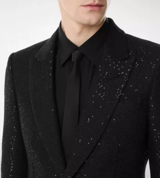 Giacca bouclé leggera con paillettes