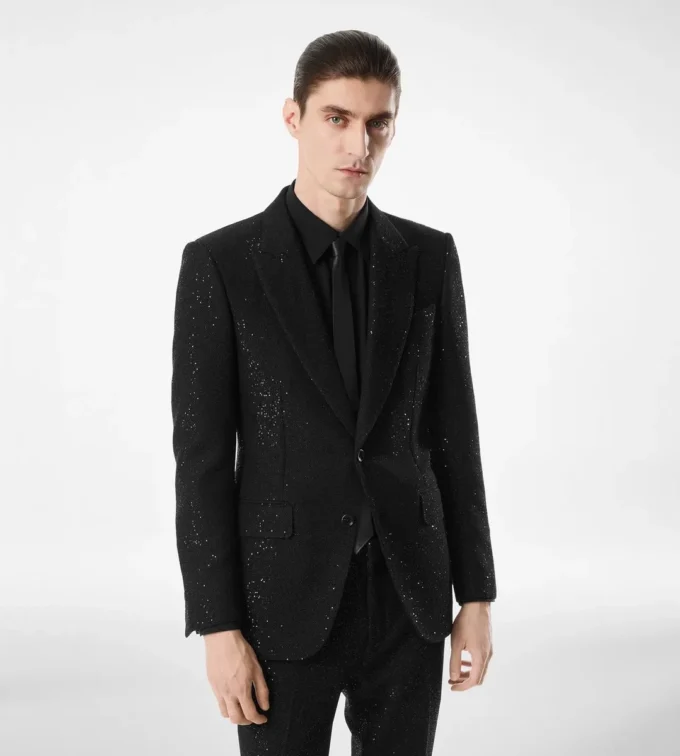 Giacca bouclé leggera con paillettes Giacca bouclé leggera con paillettes