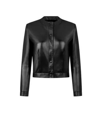 Giacca cardigan in pelle nappa