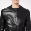 Giacca cardigan in pelle nappa Giacca cardigan in pelle nappa