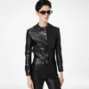 Giacca cardigan in pelle nappa Giacca cardigan in pelle nappa