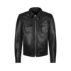 Giacca con collo in pelle nappa martellata