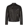 Giacca da motociclista in pelle martellata con zip Giacca da motociclista in pelle martellata con zip