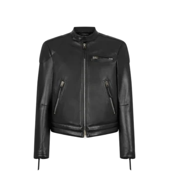 Giacca da motociclista in pelle nappa martellata