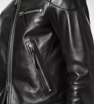 Giacca da motociclista in pelle nappa martellata