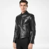 Giacca da motociclista in pelle nappa martellata