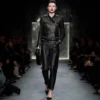 Pantaloni da motociclista in pelle martellata